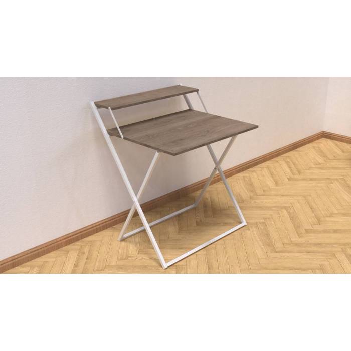 Стол трансформер Компакт 2 Ferrum-decor 750x790x720 Белый металл ДСП Дуб Сонома Трюфель 16 мм (FRD-104701)