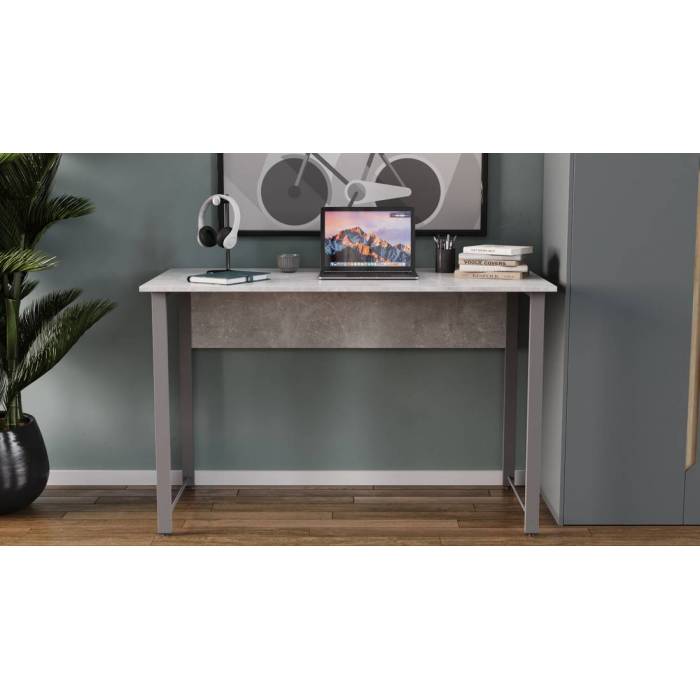 Стіл письмовий Курт Ferrum-decor 75x120x70 Сірий метал ДСП Бетон 16 мм (FRD-106641)