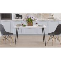 Кухонний стіл Марсель 30 Ferrum-decor 75x120x60 Чорний метал ДСП Білий 32 мм (FRD-106741)