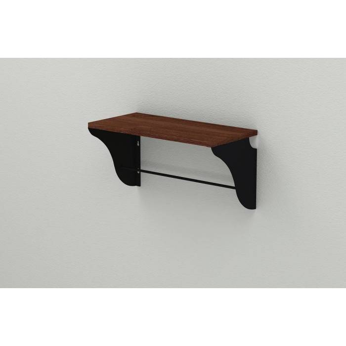 Настенная полка Ferrum-decor Комфи 260x700x240 металл Черный ДСП Венге 16 мм (FRD-105481)