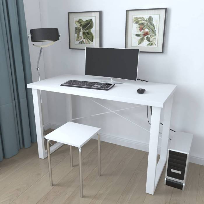 Письмовий стіл Ferrum-decor Драйв 750x1200x600 Білий метал ДСП Білий 32 мм (FRD-103331)