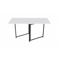 Стол трансформер книга Панама Ferrum-decor 75x148x68 Черный металл ДСП Белый 16 мм (FRD-106831)