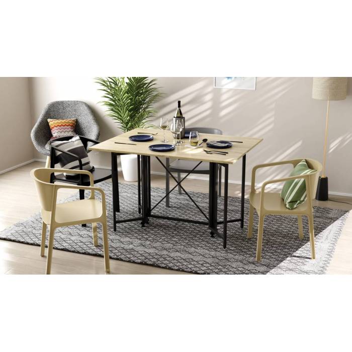 Стол-книга трансформер Спайдер Ferrum-decor 750x1150x880 Черный металл ДСП Дуб Сонома 16 мм (FRD-105091)