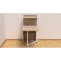 Стіл книга з етажеркою Практик 1 Ferrum-decor 1200x640x990 Білий метал ДСП Дуб Сонома 16 мм (FRD-104621)