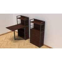 Стіл книга з етажеркою Практик 1 Ferrum-decor 1200x640x990 Чорний метал ДСП Венге Магія 16 мм (FRD-105391)