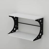 Полиця настінна Ferrum-decor Букін 330x500x240 метал Чорний ДСП Білий 16 мм (FRD-102842)