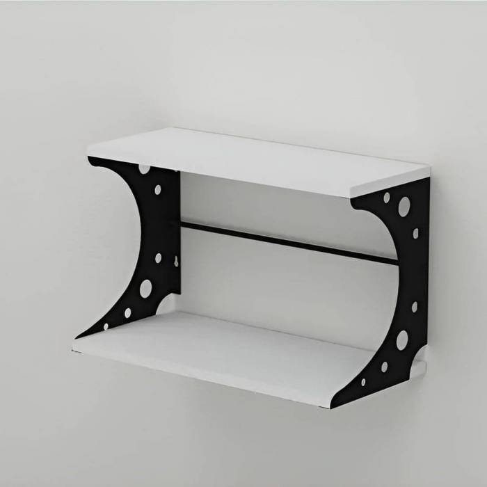 Полиця настінна Ferrum-decor Букін 330x500x240 метал Чорний ДСП Білий 16 мм (FRD-102842)
