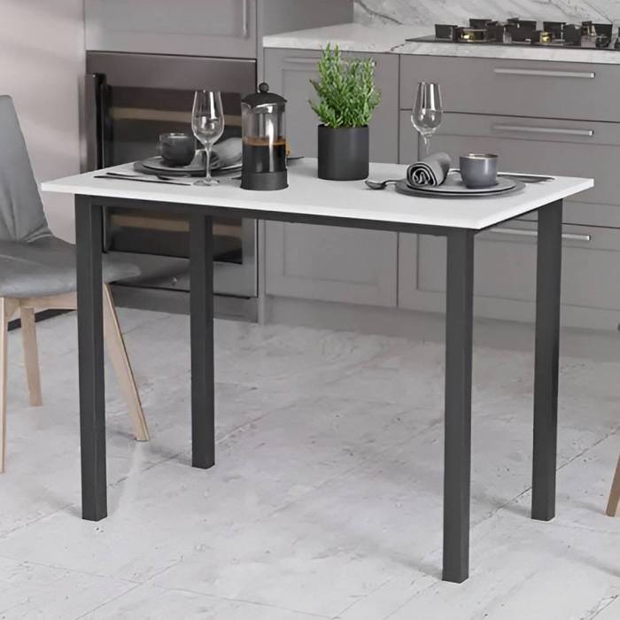Стол универсальный Knap Ferrum-decor 750x1000x700 Черный металл ДСП Белый 16 мм (FRD-106362)