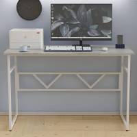 Стол письменный Райан Ferrum-decor 750x1400x700 Белый металл ДСП Бетон 16 мм (FRD-106502)