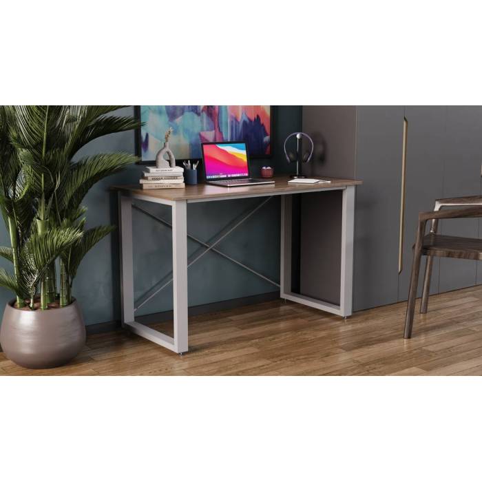 Письмовий стіл Ferrum-decor Драйв 750x1400x700 Сірий метал ДСП Дуб Сонома Трюфель 32 мм (FRD-103412)