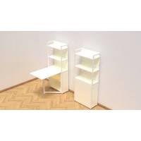 Стіл книга з етажеркою Практик 2 Ferrum-decor 1555x640x990 Білий метал ДСП Білий 16 мм (FRD-104632)