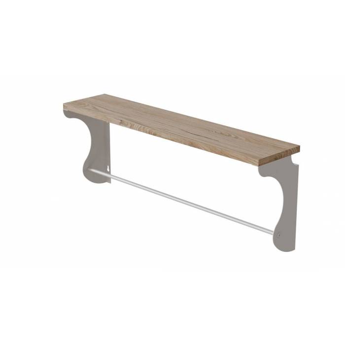 Полиця настінна Ferrum-decor Юзиби 270x600x150 метал Білий ДСП Артізан 16 мм (FRD-102682)