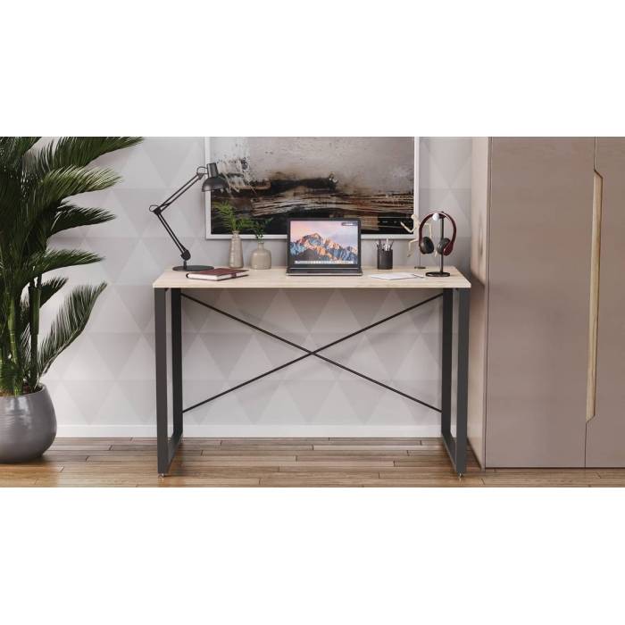 Письмовий стіл Ferrum-decor Серії Коннект 75x120x60 чорний ДСП Дуб Артизан 16мм (FRD-104202)