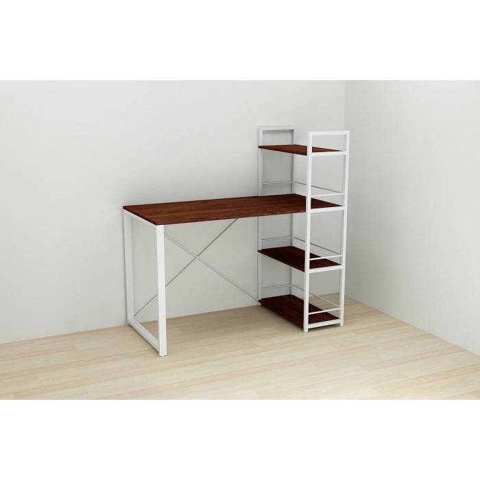Письменный стол Ferrum-decor Серии Коннект с этажеркой 75x120x60 белый ДСП Венге 16мм (FRD-105742)