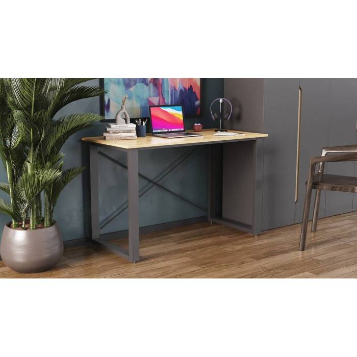 Письмовий стіл Ferrum-decor Драйв 750x1200x600 Чорний метал ДСП Дуб Артизан 32 мм (FRD-103322)