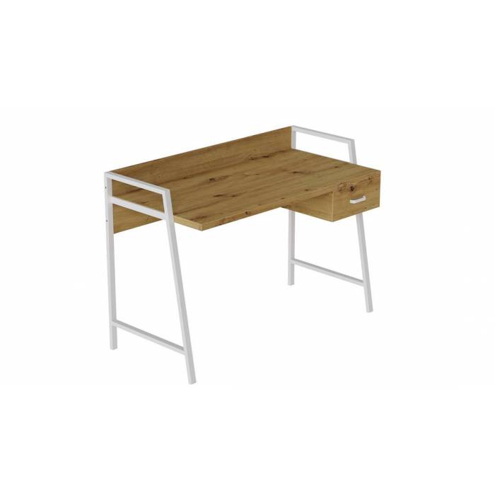 Письмовий стіл Ferrum-decor Комфорт 750x1200x600 Білий метал ДСП Дуб Артізан 32 мм (FRD-103462)