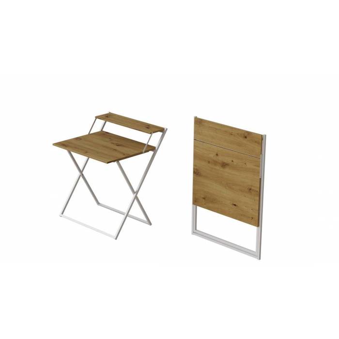 Стол трансформер Компакт 2 Ferrum-decor 750x790x720 Белый металл ДСП Дуб Артизан 16 мм (FRD-104702)