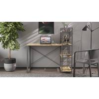 Письмовий стіл Ferrum-decor Серії Конект з етажеркою 75x120x60 сірий ДСП Дуб Артизан 16мм (FRD-104232)