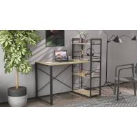 Письмовий стіл Ferrum-decor Серії Конект з етажеркою 75x120x60 чорний ДСП Дуб Сонома 16мм (FRD-104222)