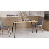 Кухонный стол Марсель 50 Ferrum-decor 75x120x60 Черный металл ДСП Дуб Артизан 32 мм (FRD-106702)