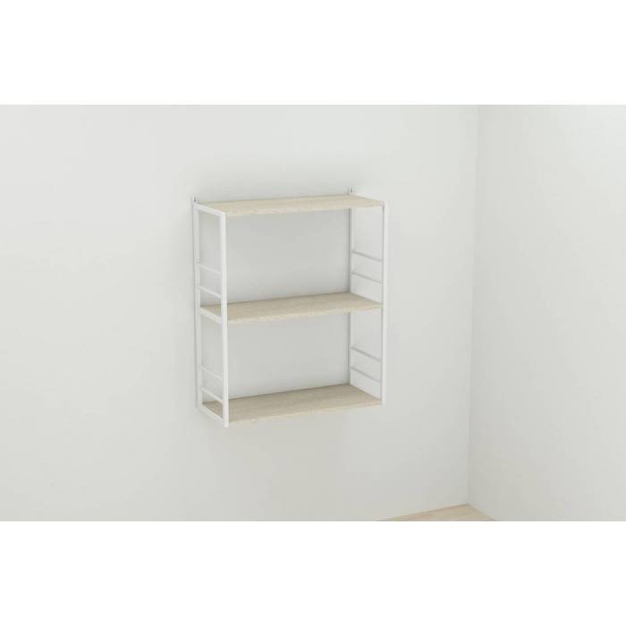 Книжкова полиця універсальна Ferrum-decor Стім 2 74x63x26 білий ДСП Дуб Сонома 16мм (FRD-104112)