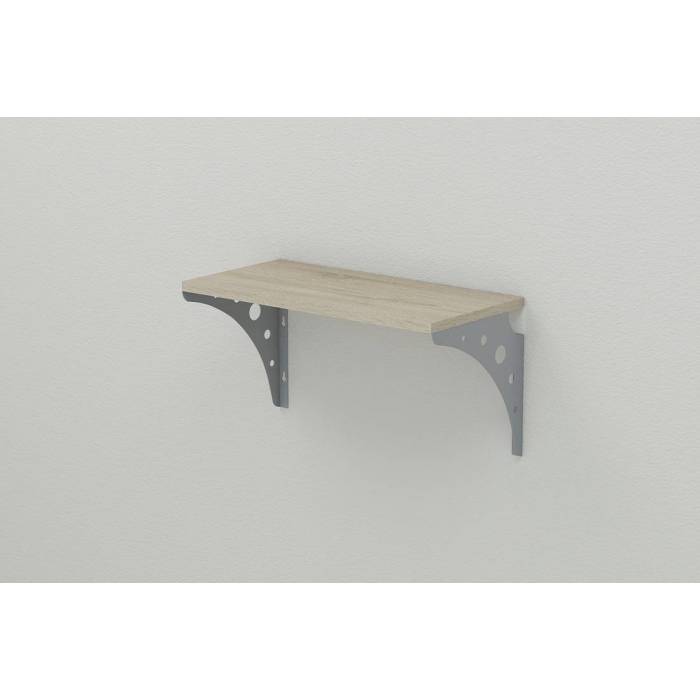 Полиця настінна Ferrum-decor Ханді 2 240x600x240 метал Сірий ДСП Сонома 16 мм (FRD-102592)