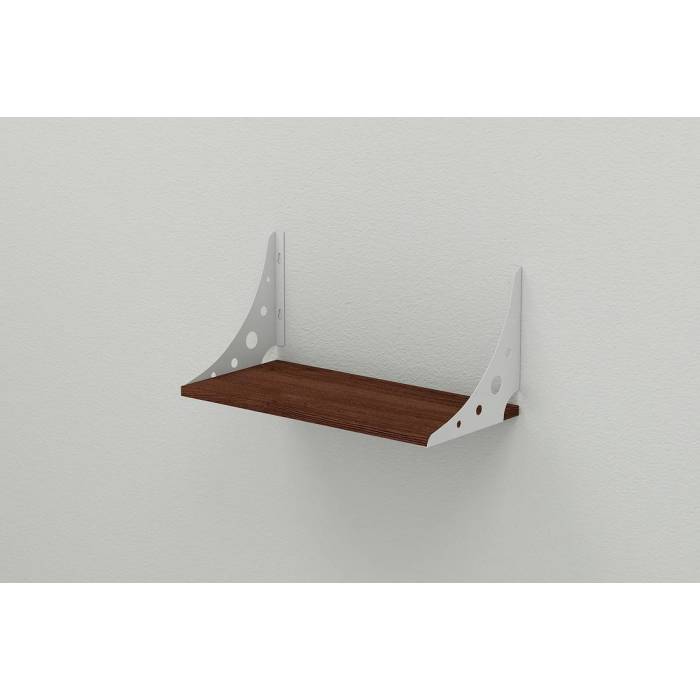 Полиця настінна Ferrum-decor Ханді 2 240x500x240 метал Білий ДСП Венге 16 мм (FRD-102622)