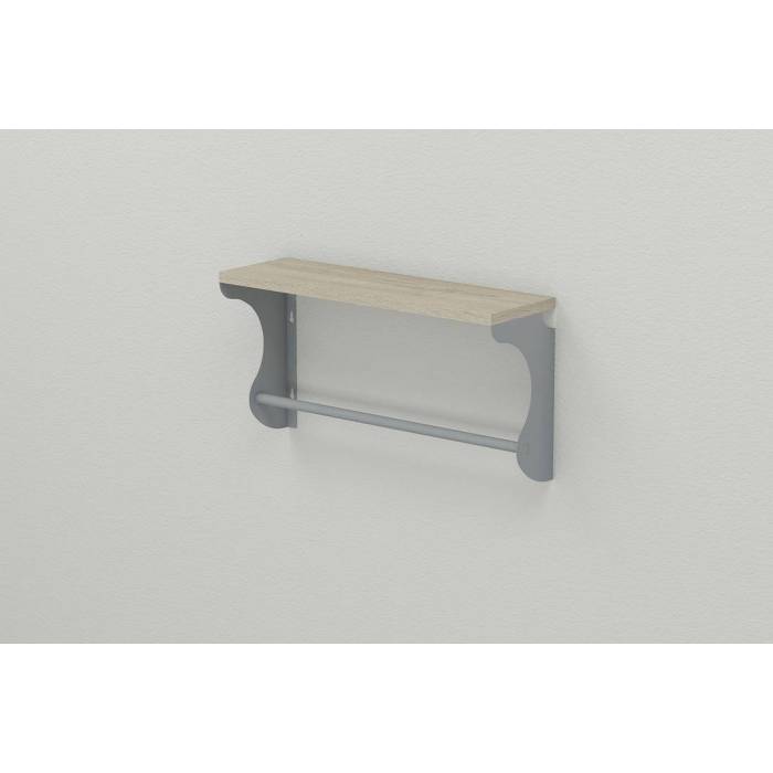 Полиця настінна Ferrum-decor Юзиби 270x700x150 метал Сірий ДСП Сонома 16 мм (FRD-102712)