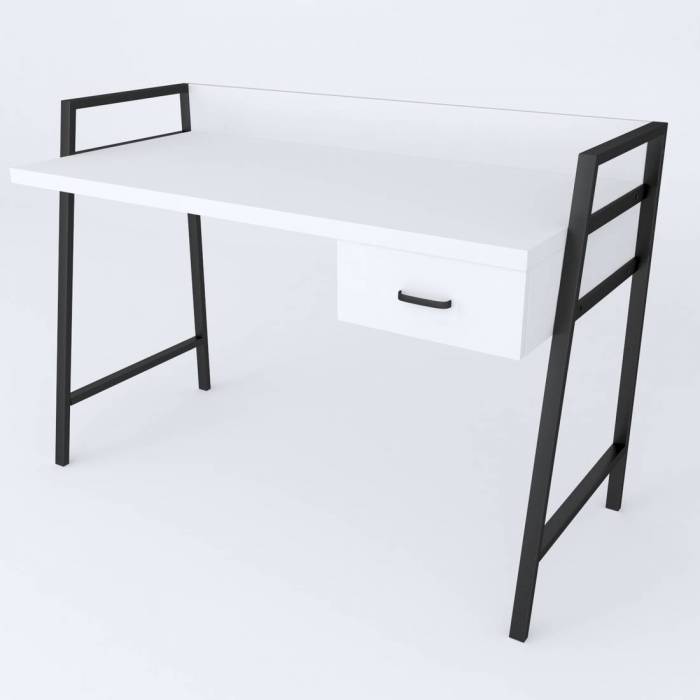 Письмовий стіл Ferrum-decor 750x1000x600 Чорний метал ДСП Білий 32 мм (FRD-103422)