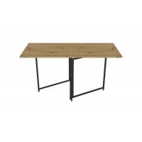 Стол трансформер книга Панама Ferrum-decor 75x148x68 Черный металл ДСП Дуб Артизан 16 мм (FRD-106832)