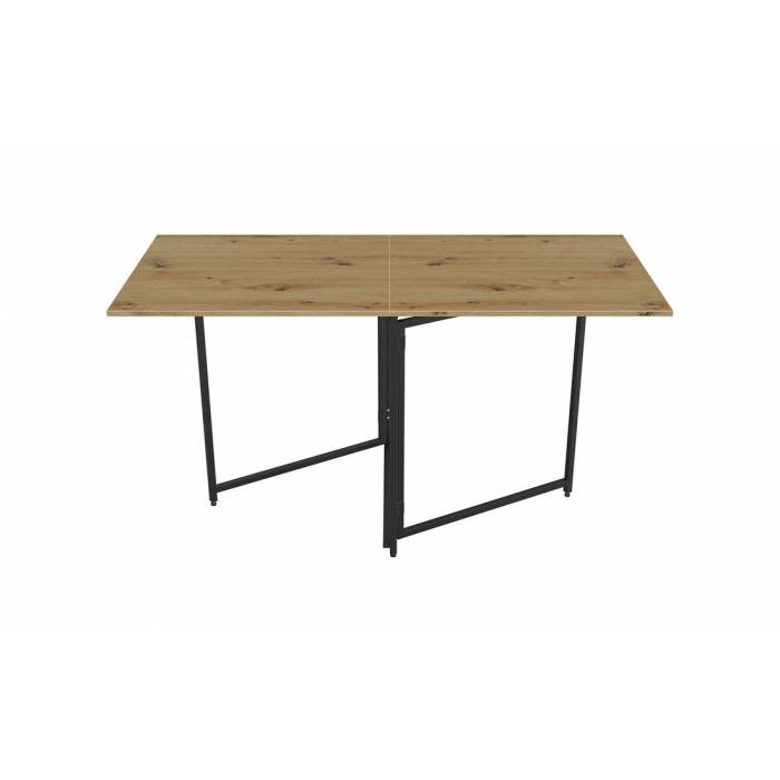 Стол трансформер книга Панама Ferrum-decor 75x148x68 Черный металл ДСП Дуб Артизан 16 мм (FRD-106832)