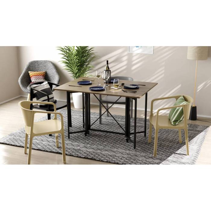 Стол-книга трансформер Спайдер Ferrum-decor 750x1150x880 Черный металл ДСП Дуб Сонома Трюфель 16 мм (FRD-105092)