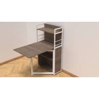 Стіл книга з етажеркою Практик 1 Ferrum-decor 1200x640x990 Білий метал ДСП Дуб Сонома Трюфель 16 мм (FRD-104622)