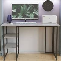 Письменный стол Кевин Ferrum-decor 75x140x70 Черный металл ДСП Бетон 16 мм (FRD-106573)
