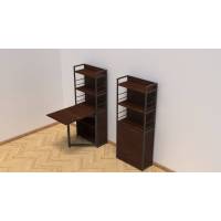 Стіл книга з етажеркою Практик 2 Ferrum-decor 1555x640x990 Чорний метал ДСП Венге Магія 16 мм (FRD-105393)