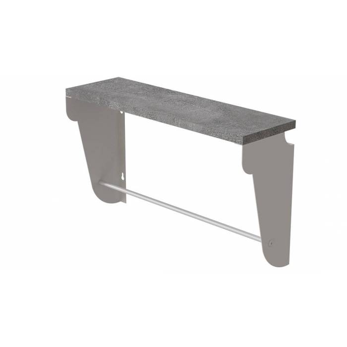 Полка настенная Ferrum-decor Мир 300x600x150 металл Белый ДСП Бетон 16 мм (FRD-102813)