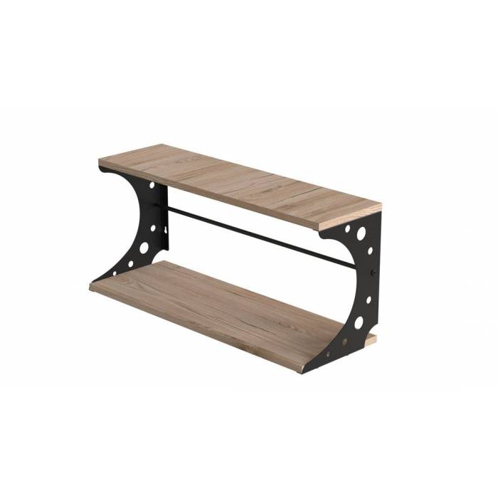 Полиця настінна Ferrum-decor Букін 330x500x240 метал Чорний ДСП Артізан 16 мм (FRD-102843)