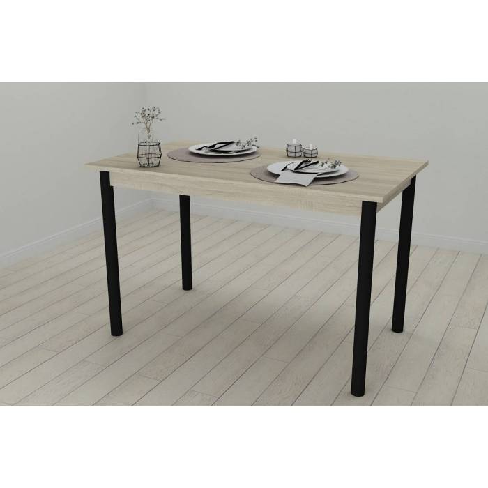 Стіл кухонний Ferrum-decor Беніта 75x120x60 Чорний ДСП Сонома 16мм (FRD-106273)