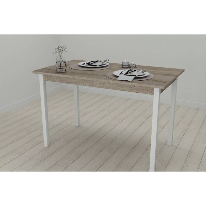 Стіл кухонний Ferrum-decor Маріо 75x120x80 Білий ДСП Сонома Трюфель 16мм (FRD-106333)