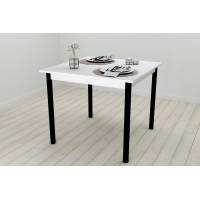 Стіл кухонний Ferrum-decor Агата 75x90x90 Чорний ДСП Біле 16мм (FRD-106263)
