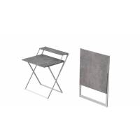 Стол трансформер Компакт 2 Ferrum-decor 750x790x720 Белый металл ДСП Бетон 16 мм (FRD-104703)