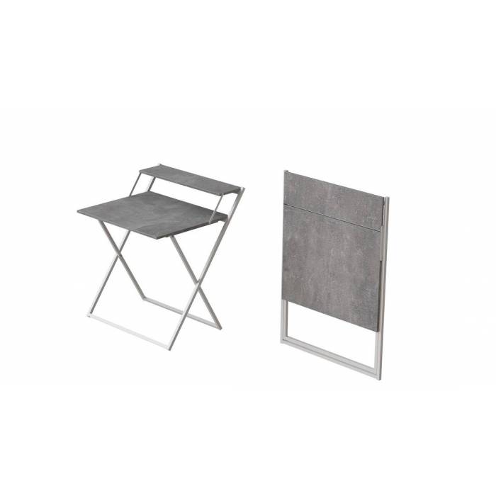 Стол трансформер Компакт 2 Ferrum-decor 750x790x720 Белый металл ДСП Бетон 16 мм (FRD-104703)