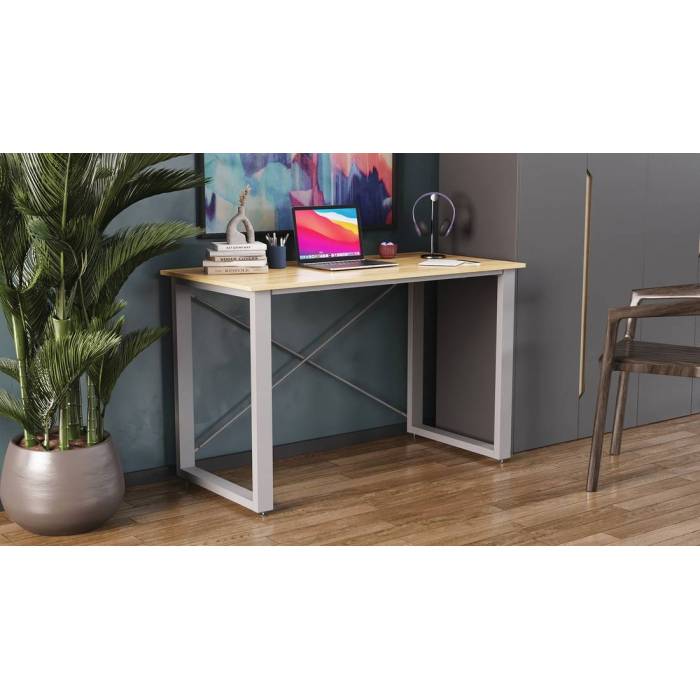 Письмовий стіл Ferrum-decor Драйв 750x1200x700 Сірий метал ДСП Дуб Артизан 16 мм (FRD-103183)