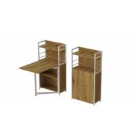 Стіл книга з етажеркою Практик 1 Ferrum-decor 1200x640x990 Білий метал ДСП Дуб Артизан 16 мм (FRD-104623)