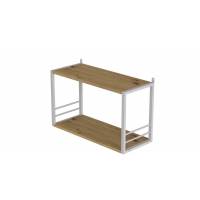 Книжкова полиця універсальна Ferrum-decor Стім 1 38x63x26 білий ДСП Дуб Артизан 16мм (FRD-104093)