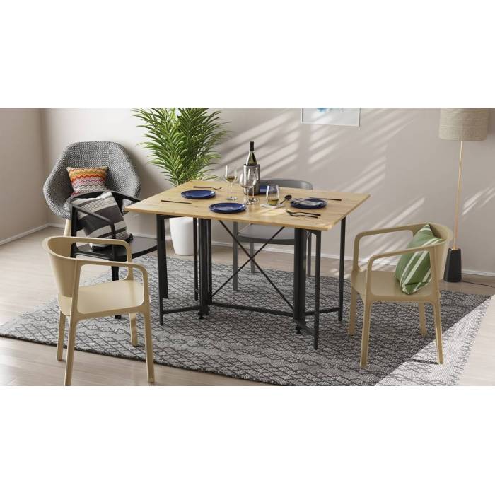 Стол-книга трансформер Спайдер Ferrum-decor 750x1150x880 Черный металл ДСП Дуб Артизан 16 мм (FRD-105093)