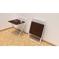 Стол трансформер Компакт 1 Ferrum-decor 750x790x720 Белый металл ДСП Венге Магия 16 мм (FRD-105403)