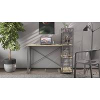 Письмовий стіл Ferrum-decor Серії Конект з етажеркою 75x120x60 сірий ДСП Дуб Сонома 16мм (FRD-104233)