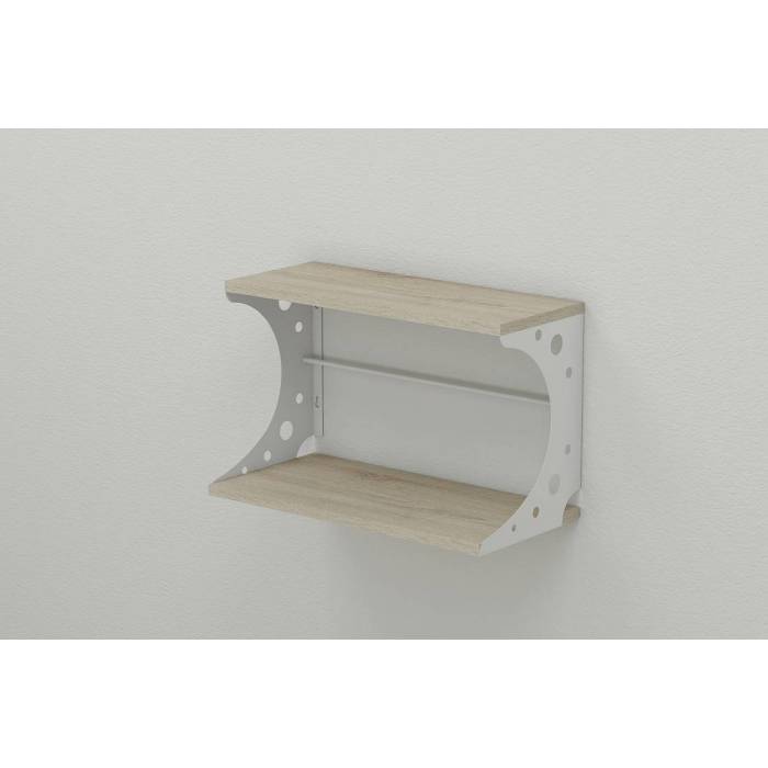 Полка настенная Ferrum-decor Букин 330x600x240 металл Белый ДСП Сонома 16 мм (FRD-102873)
