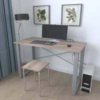 Письмовий стіл Ferrum-decor Драйв 750x1400x700 Сірий метал ДСП Дуб Сонома Трюфель 16 мм (FRD-103203)